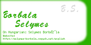 borbala selymes business card